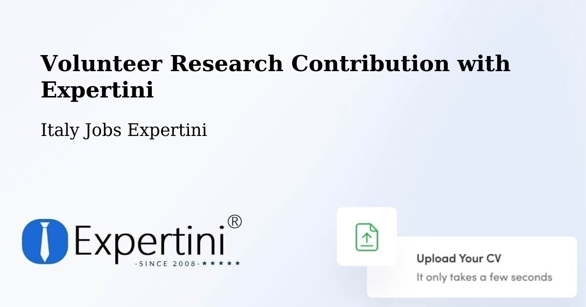 Volunteer Research Contribution Program – Melilli - Italy Jobs Expertini